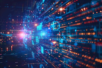 Abstract Background Illustrating Digital Transformation, System Engineering, and Programming Concepts	