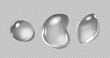 3d Vector Graphics Of Transparent Water Drops, Dews Or Tears Isolated Design Elements. Aqua Bubbles Or Droplets