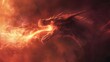 mythological red dragon breathing fire dark fantasy digital painting