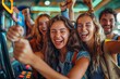 © Design Depot - Excited young adults playing slot machines in an arcade, with joyful expressions and playful body language