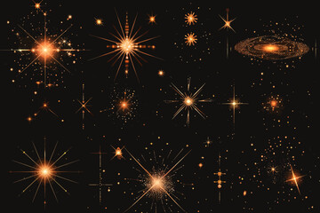 Wall Mural - a bunch of stars that are on a black background