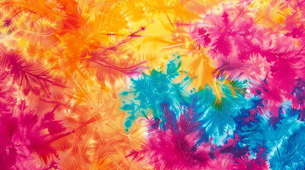 Vibrant Tie-Dye Background in Vivid Reds, Blues, and Yellows