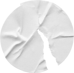 Wall Mural - blank white round torn paper sticker label isolated on white background
