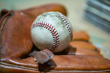 old glove and ball