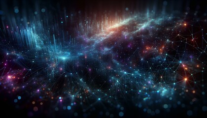 space vista with stars, nebulae, and a distant galaxy