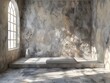 © yelosole - Moody Concrete and Stone Room with Arched Window in Rustic Interior