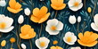 Summer flowers pattern in flat style , wallpaper , Generative AI