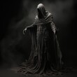 Black and White Illustration of a Wraith on a Black Background