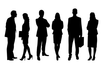 Business people, set of vector silhouettes