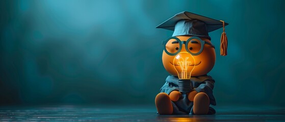 Businessman holding lightbulb showing graduate certificate, training for personal development and professional development.