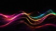 dark luminous abstract Wave line in elegant color spectrum on black background