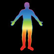 Human body silhouette  with aura colors