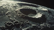 Abstract realistic illustration of the moon surface with the round craters and holes, stone surface, view from the space.
