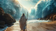 Moses Dividing the Red Sea., Pesach celebration, Jewish Holiday, Passover sharing and celebrating 