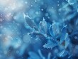 Frosty morning, soft focus, icy blues, macro for a chilly abstract wallpaper