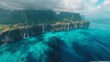 Aerial view of the underwater waterfall Amazing