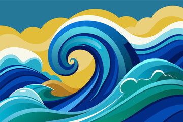 Fototapete - Abstract waves vector symbolizing fluidity and adaptability