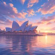 Majestic Dawn Over the Iconic Sydney Opera House with a Vibrant Skyline in the Distance