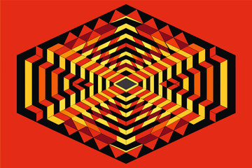 Poster - Optical illusion with contrasting shapes