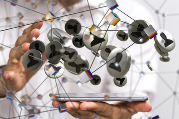 Poster - Abstract technology group and data