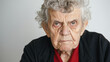 old woman with Disgust: Nose wrinkles, lip curls, revulsion evident, recoiling in distaste