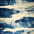 Abstract blue and white painted rug