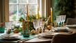 Holiday table decor, Christmas holidays celebration, tablescape and dinner table setting, English country decoration and home styling
