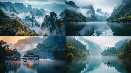 Canvas Print - lake and mountains