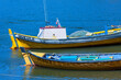 Fishing boats at Southern Chile at a small village named Queule, Chile, South America