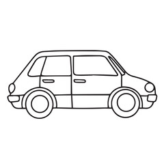 Wall Mural - Car in doodle style isolated. Hand drawn vector art.