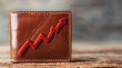 A wallet with an upward arrow, illustrating financial growth or profit increase