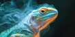 Reptile Respiratory Infection: The Labored Breathing and Mucus Discharge - Visualize a reptile with highlighted respiratory system showing infection, experiencing labored breathing and mucus discharge