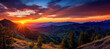 Breathtaking mountain landscape at sunset, with the colorful sky painting a stunning backdrop.