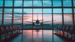 © Alice a. - A modern airport terminal with airplane on background
