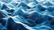 Blue and white, abstract, smooth, 3D rendering of a liquid surface.