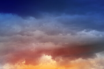 Wall Mural - background of dark clouds before thunder storm