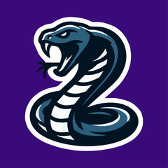 Aggressive Snake Vector Sports Mascot Logo: Sleek & Menacing Emblem for Dominant Team Branding