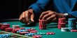 Detail shot showcases a croupier's precise movements as they handle a player's chips during a game of roulette.