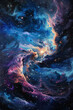 © Arti - Celestial Harmony Oil Painting Capturing the Majesty of Cosmic Stars