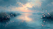 Serene Waterscape: Oil Painting Capturing the Calm Reflections of Nature