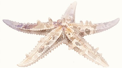 Wall Mural - Illustration of an Atlantic starfish a fascinating marine creature against a white background