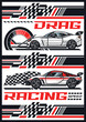 Drag racing colorful vintage poster