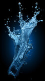 Fototapeta Sypialnia - Water splash on dark blue background