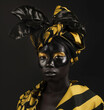 portrait of a black woman in carnival mask