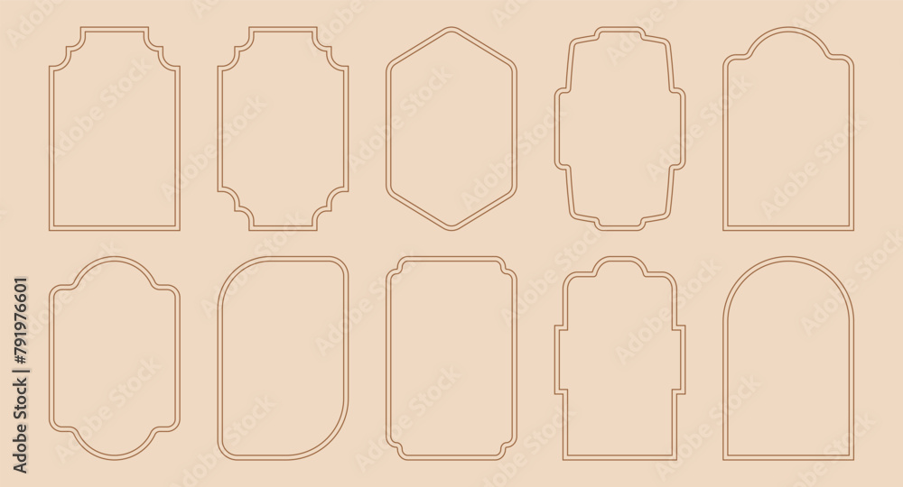 Celestial arch set. Boho frame in minimal style. Set of linear frame ...
