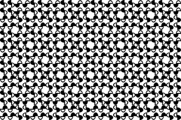 Canvas Print - Abstract seamless repeating pattern. Black and white seamless geometric textile pattern. Abstract mosaic tile wallpaper decor.