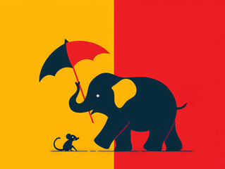 Sticker - Cartoon circus elephant