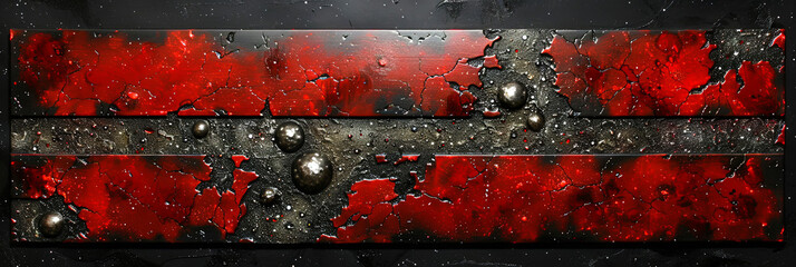 Wall Mural - A red and black painting with a red line and a black line