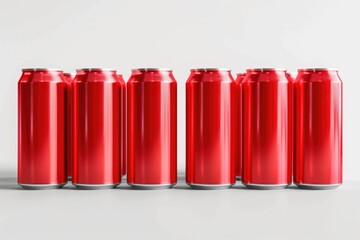 Wall Mural - Row of Red Soda Cans