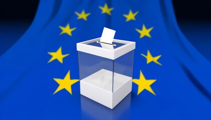 Ballot Box and EU Flag - European Voting Concept